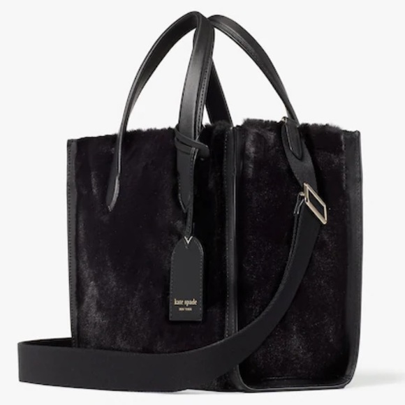 kate spade Bags Rare Kate Spade Faux Fur Black Manhattan Fuzzy